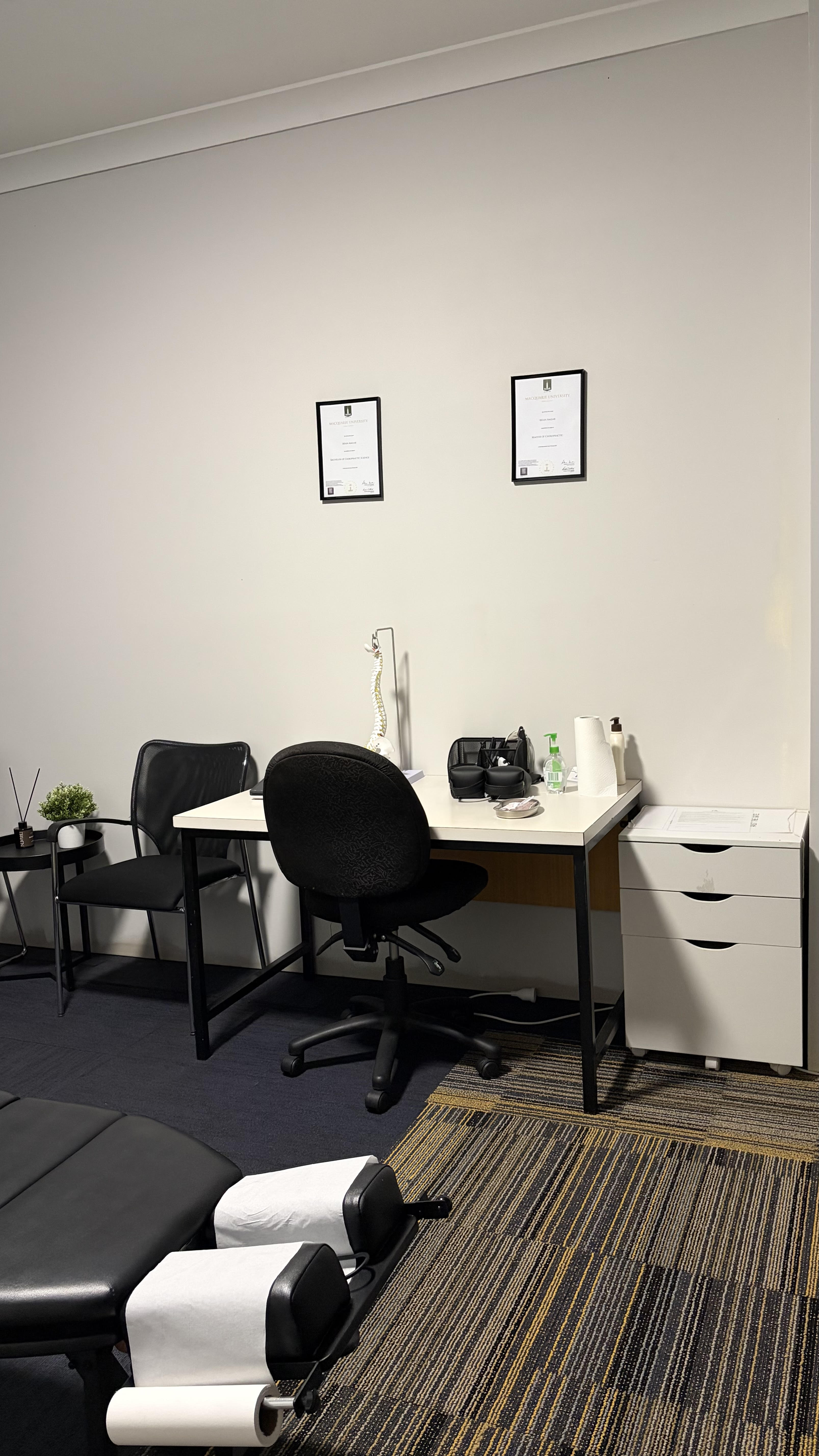 Second treatment room at IA Chiropractic clinic in Thornlie, Western Australia